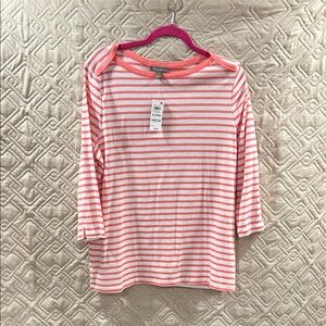 Style & Co. Pink and White Striped Top